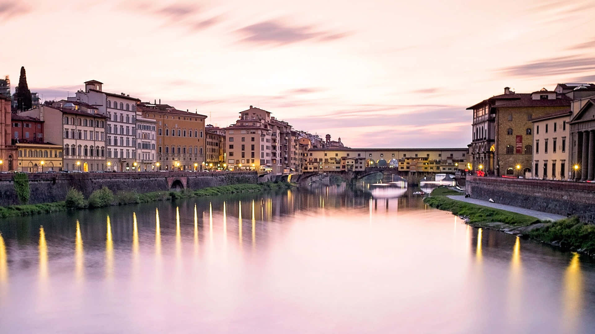 Tuscany Florence Cityscape Ponte Vecchio Background