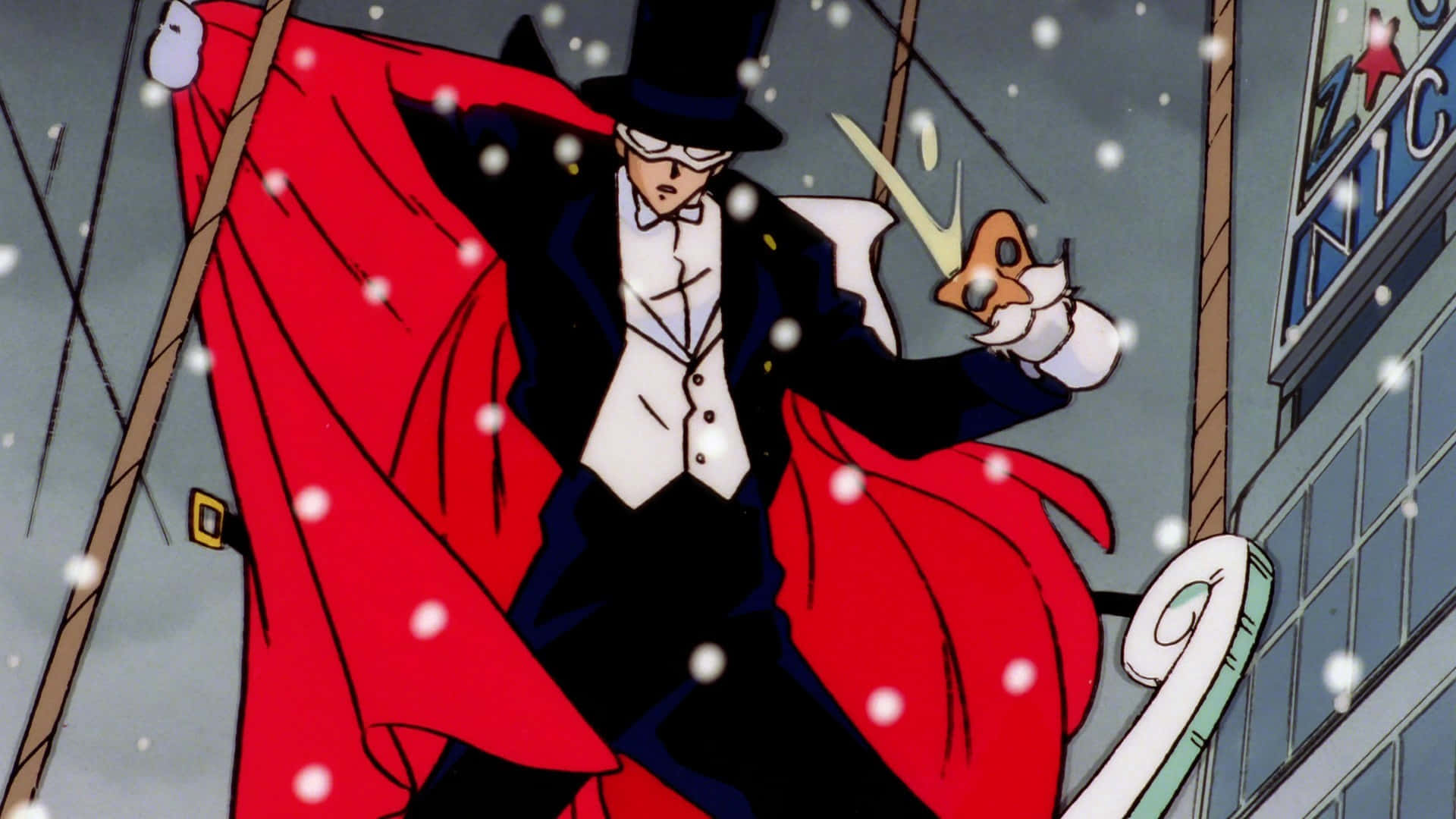 Tuxedo Mask's Iconic Mask Protect Him As He Battles Evil.