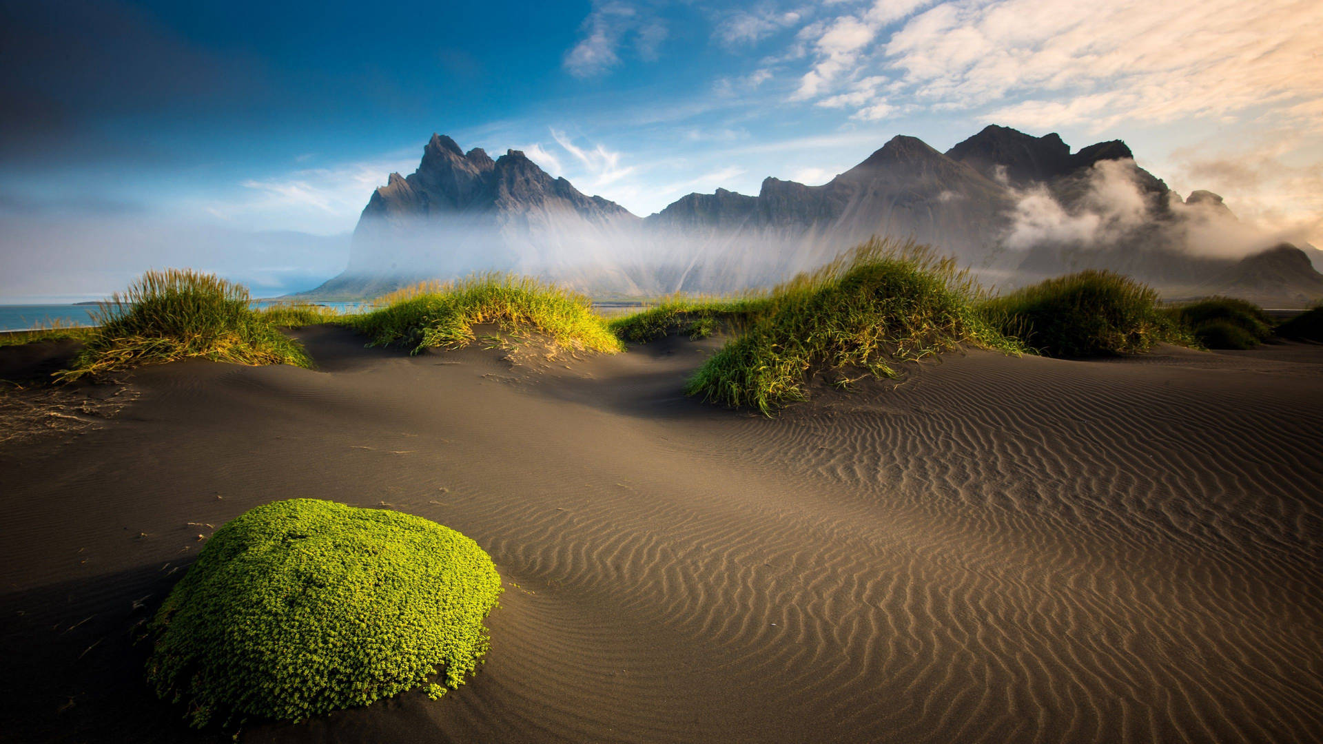 Tv 4k Desert With Grass Patches Background