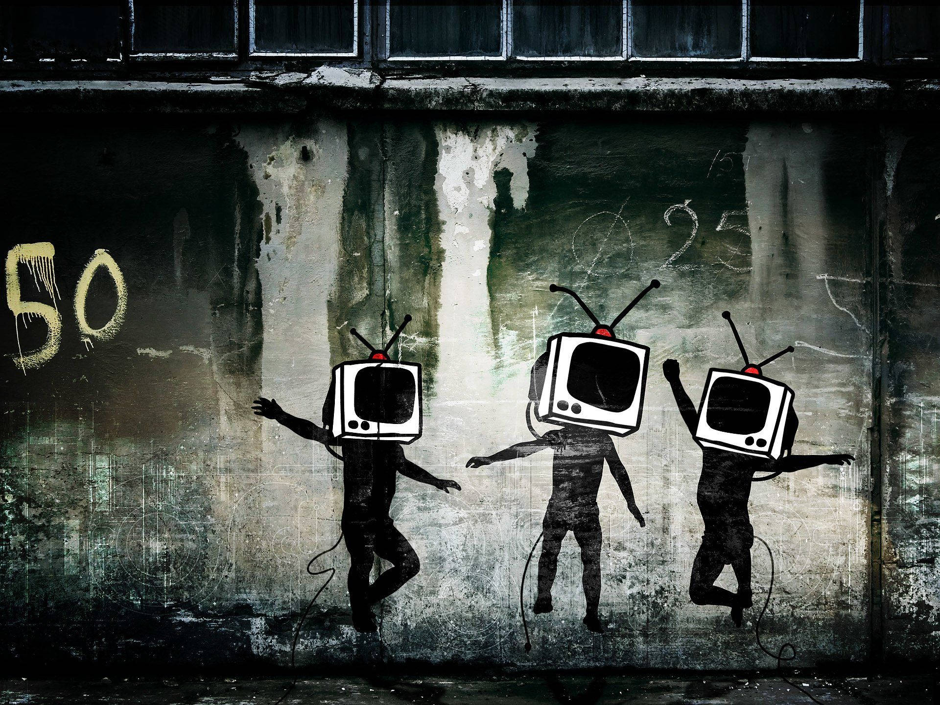 Tv People Graffiti Laptop Background