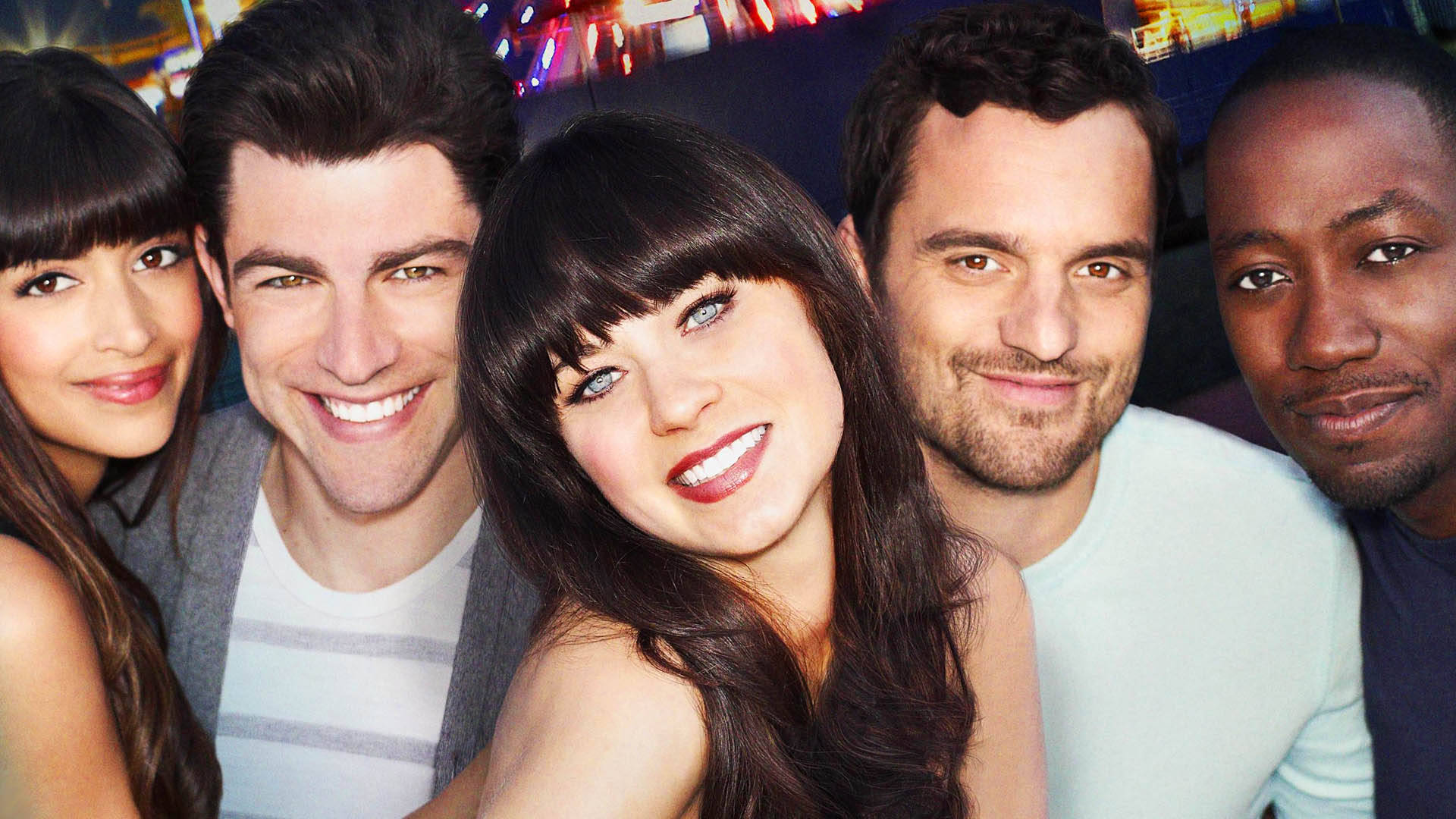 Tv Series New Girl Cast Selfie Background