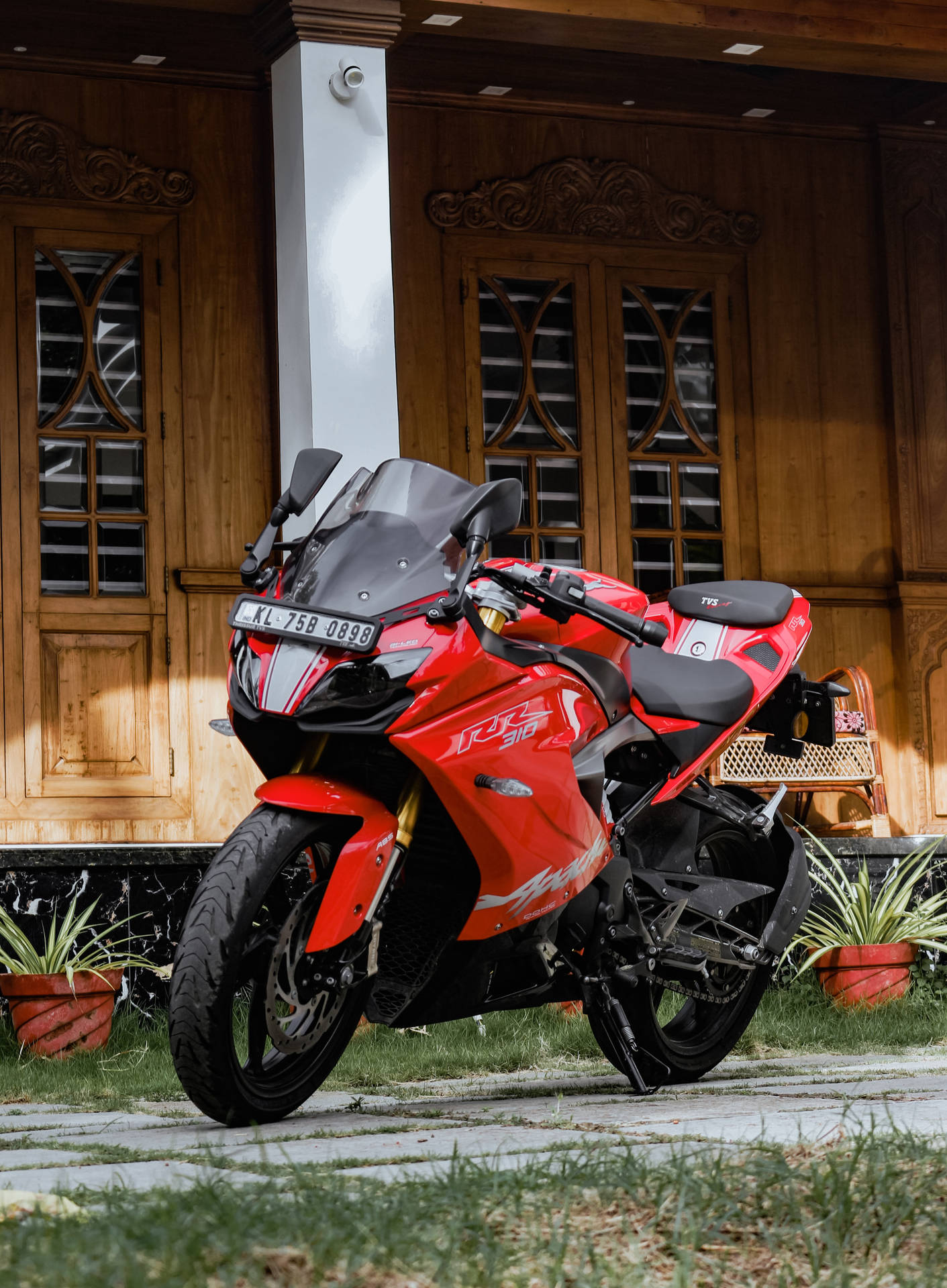 Tvs Apache Rr 310 Red Bike Background