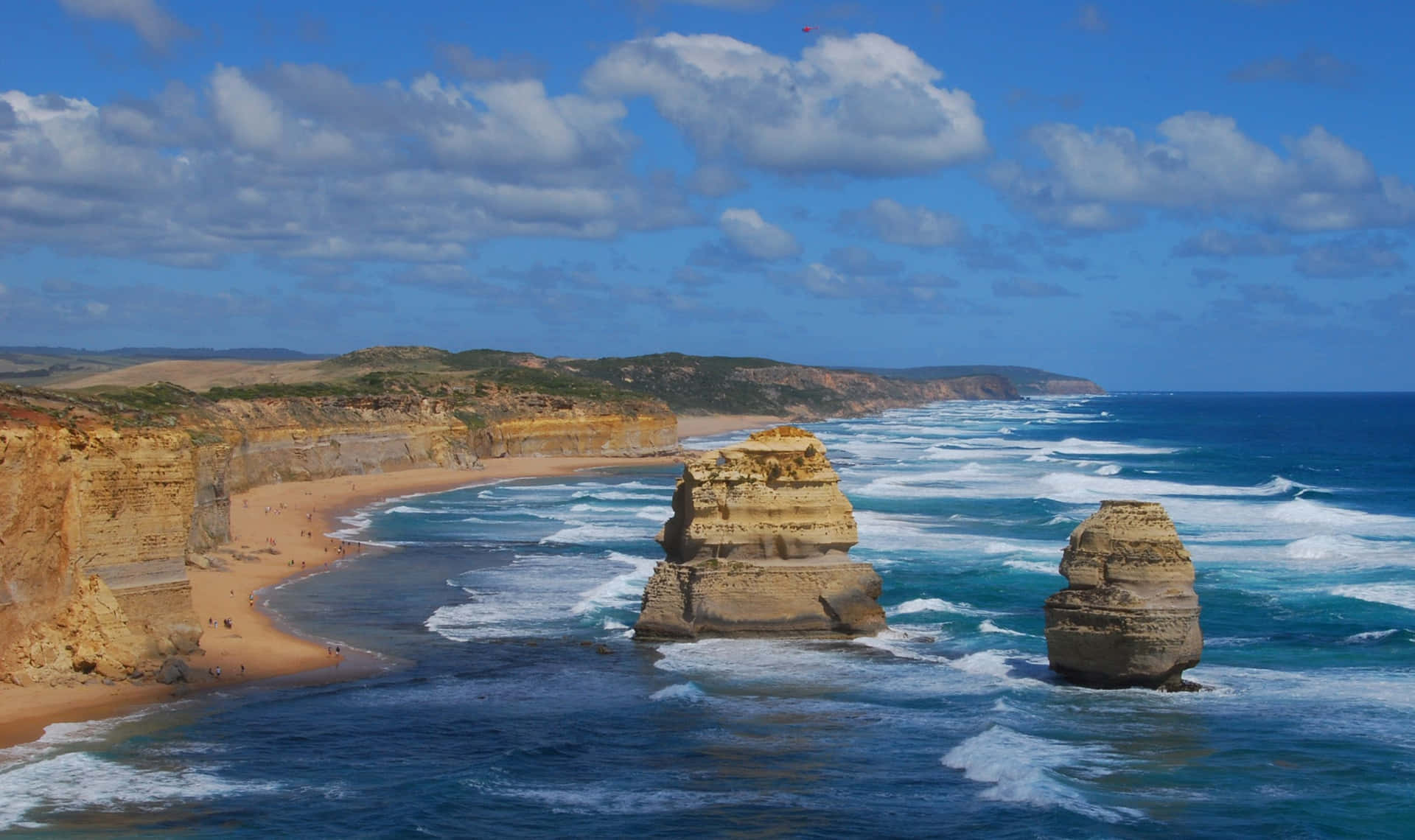 Twelve Apostles In Victoria Australia Panorama Shot Background