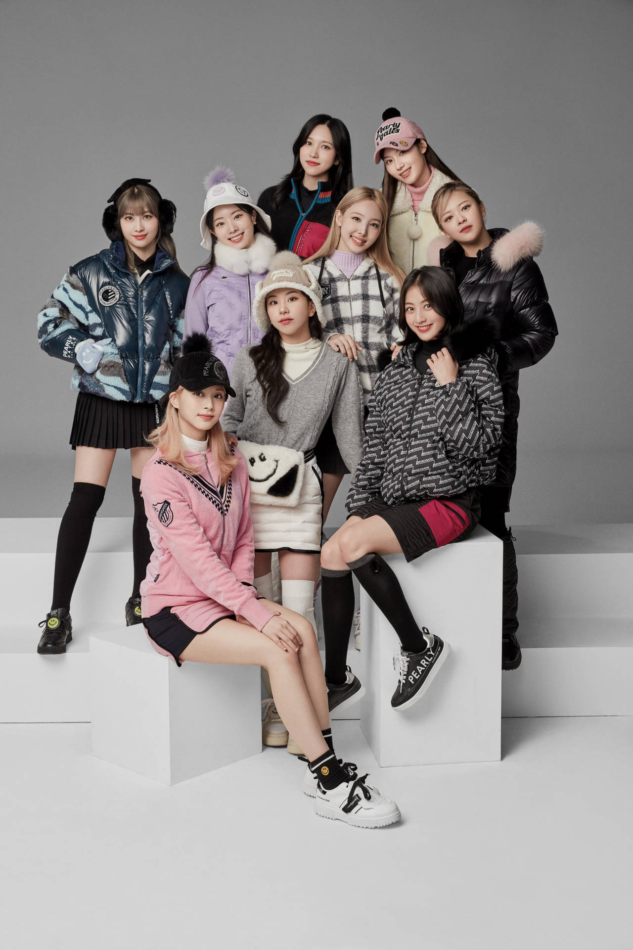 Twice 4k In Winter Clothes Background