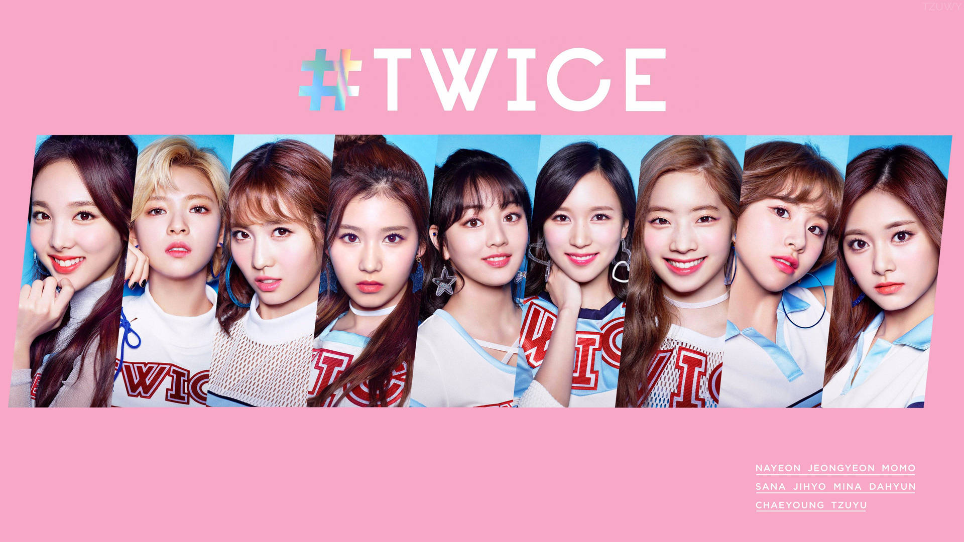 Twice 4k With Pink Backdrop Border Background