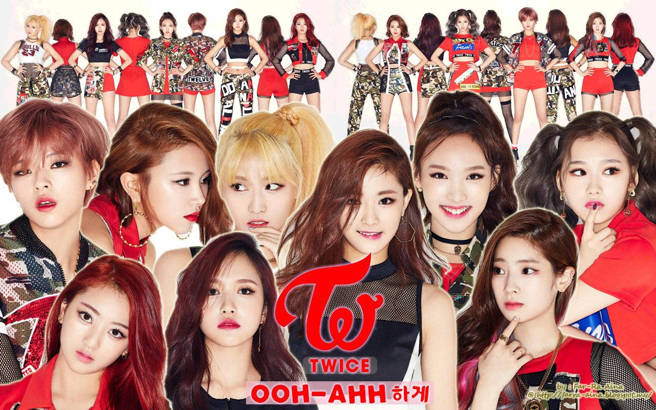 Twice Girl Group Poster Background