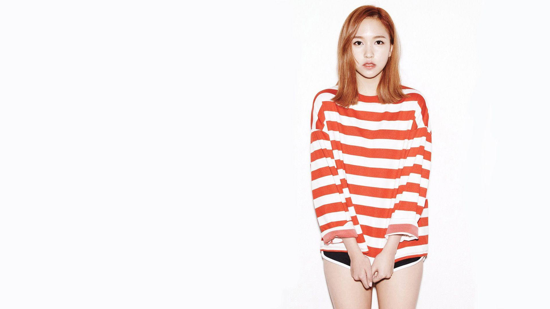 Twice Member Mina In Stripes Background