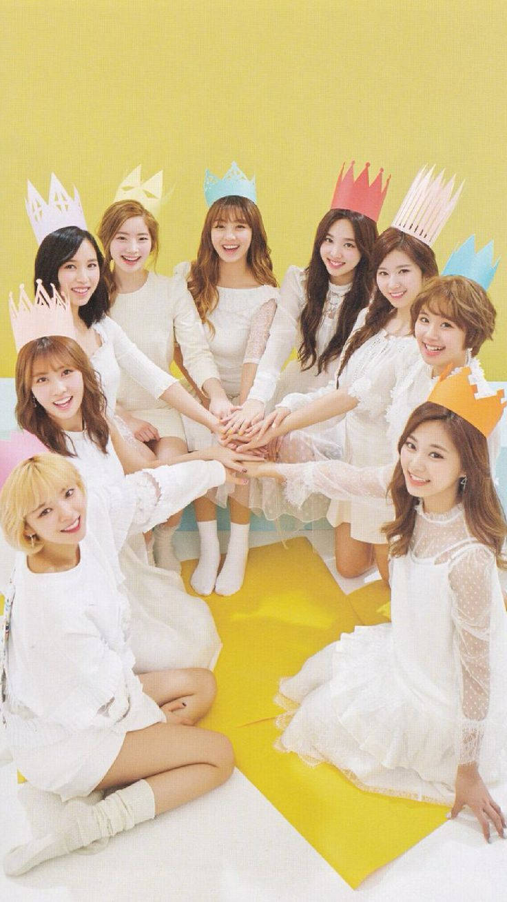 Twice Wearing Paper Crown Background
