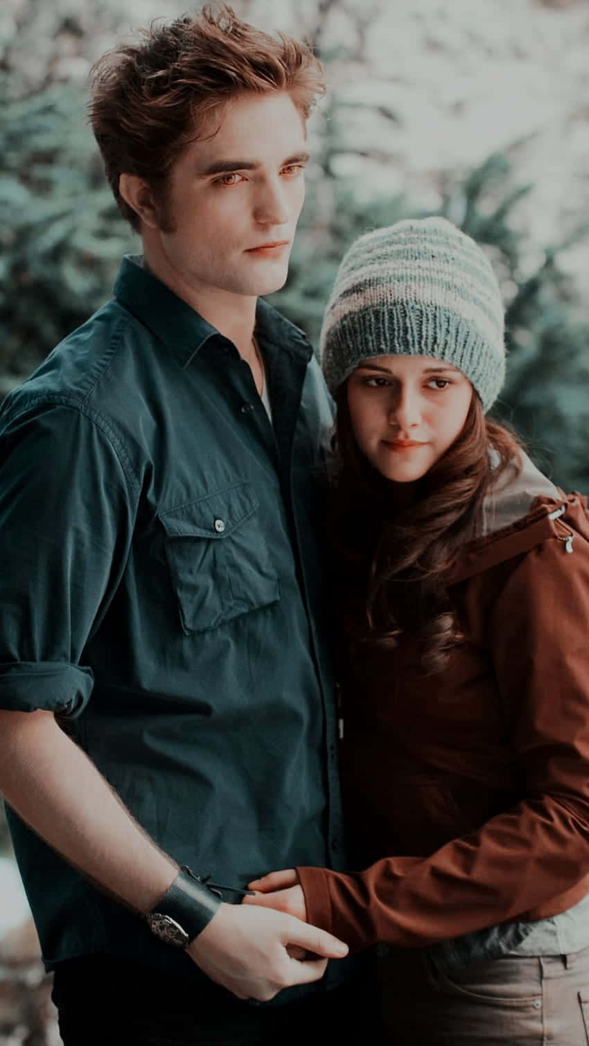 Twilight Couple Winter Backdrop Background