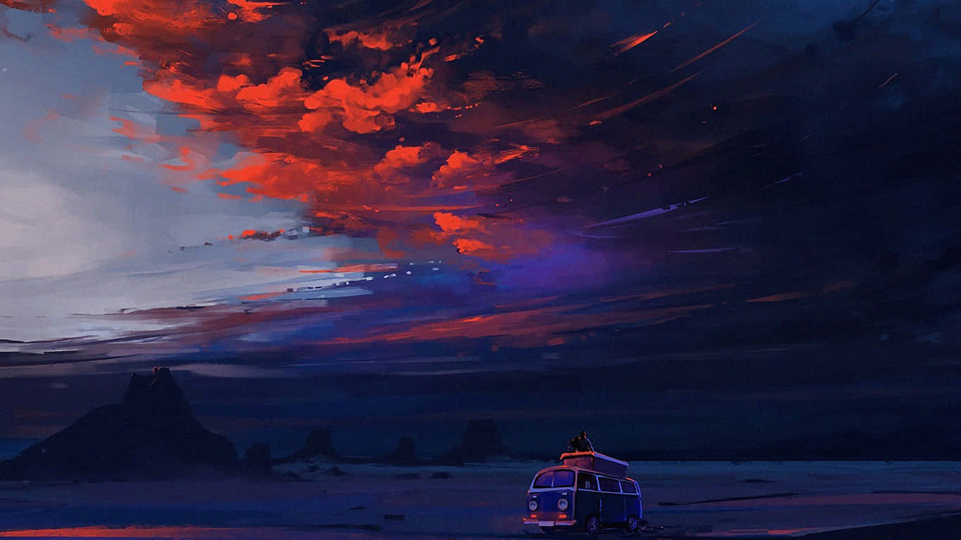 Twilight_ Desert_ Road_ Trip Background
