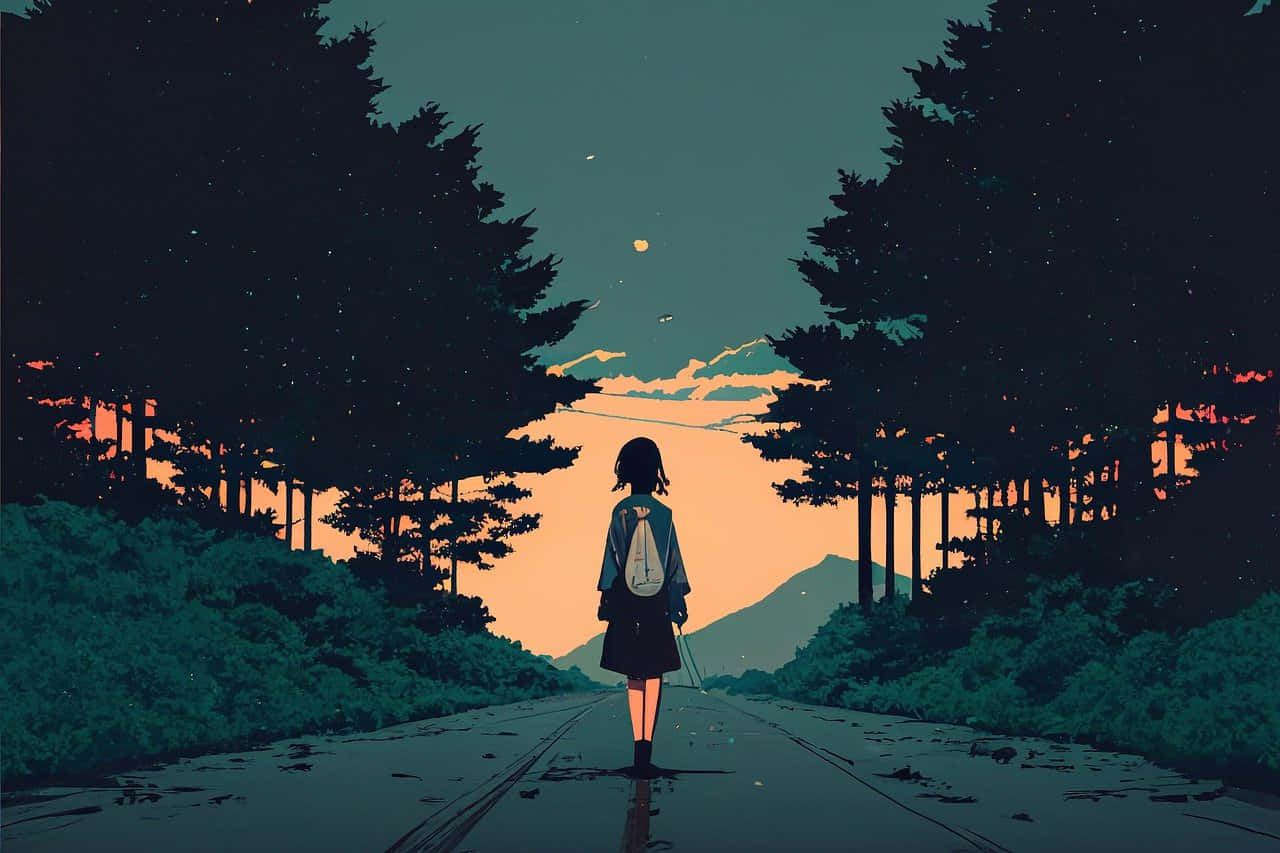 Twilight Journey Anime Style Background