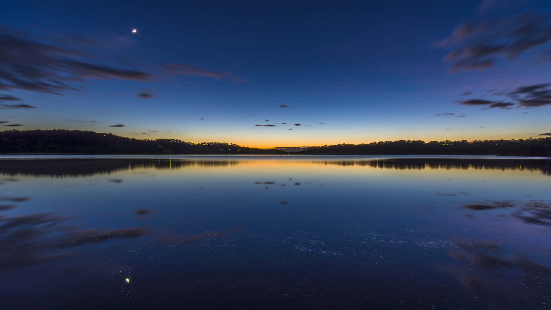 Twilight Lake Reflections Background