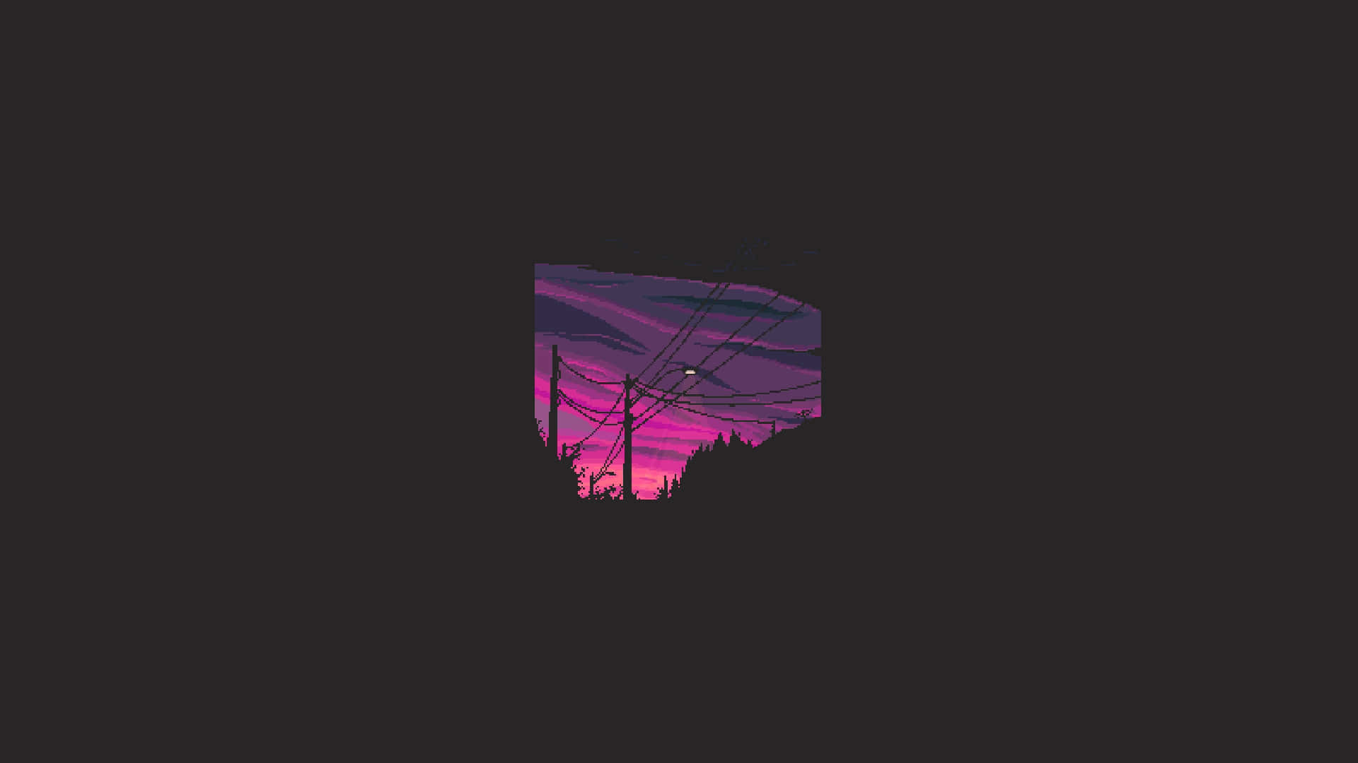 Twilight Silhouette Powerlines Background