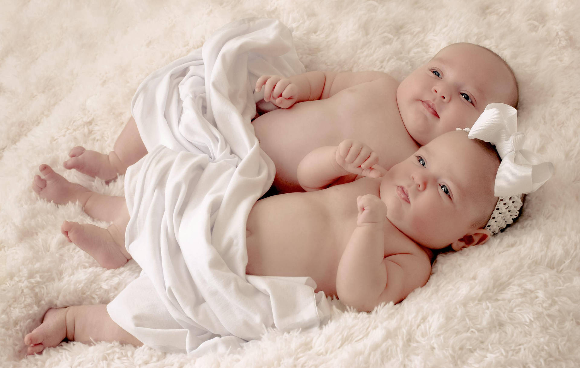 Twin Joy - Newborn Babies Sleeping Peacefully Background