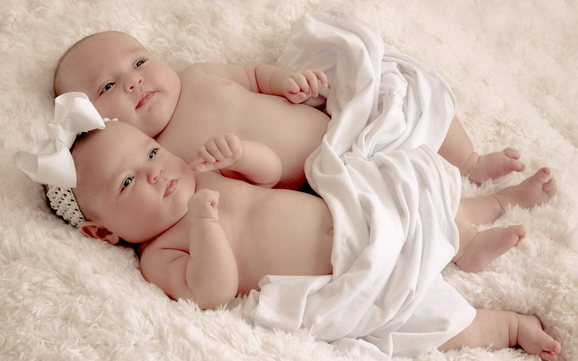 Twin Newborn Babies Background