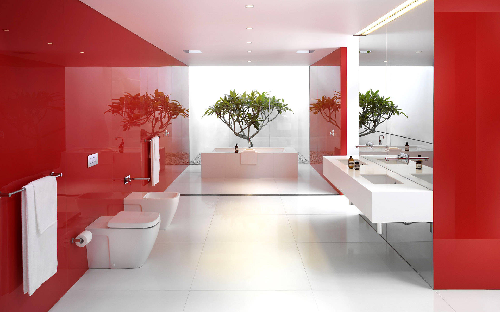 Twin Toilet Classic Red