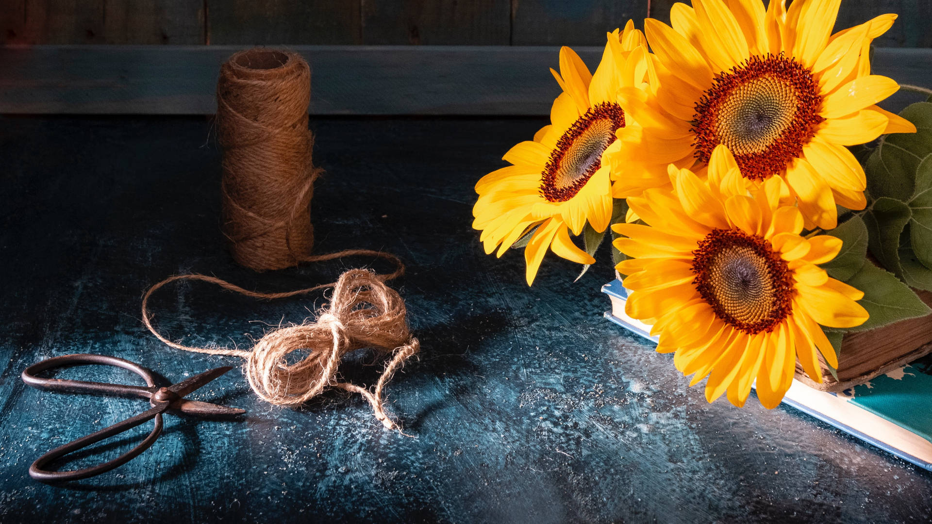 Twine And Sunflower Laptop Background