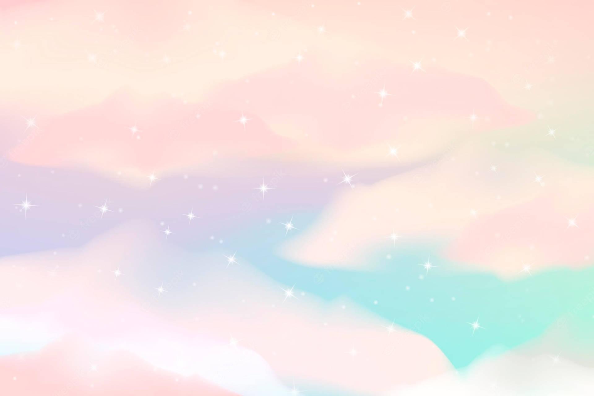 Twinkling Clouds Pastel Background Background