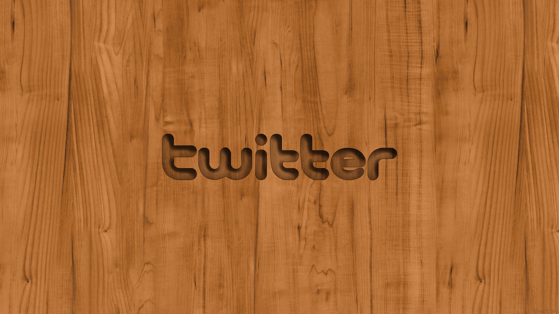 Twitter Logo On Wood Background