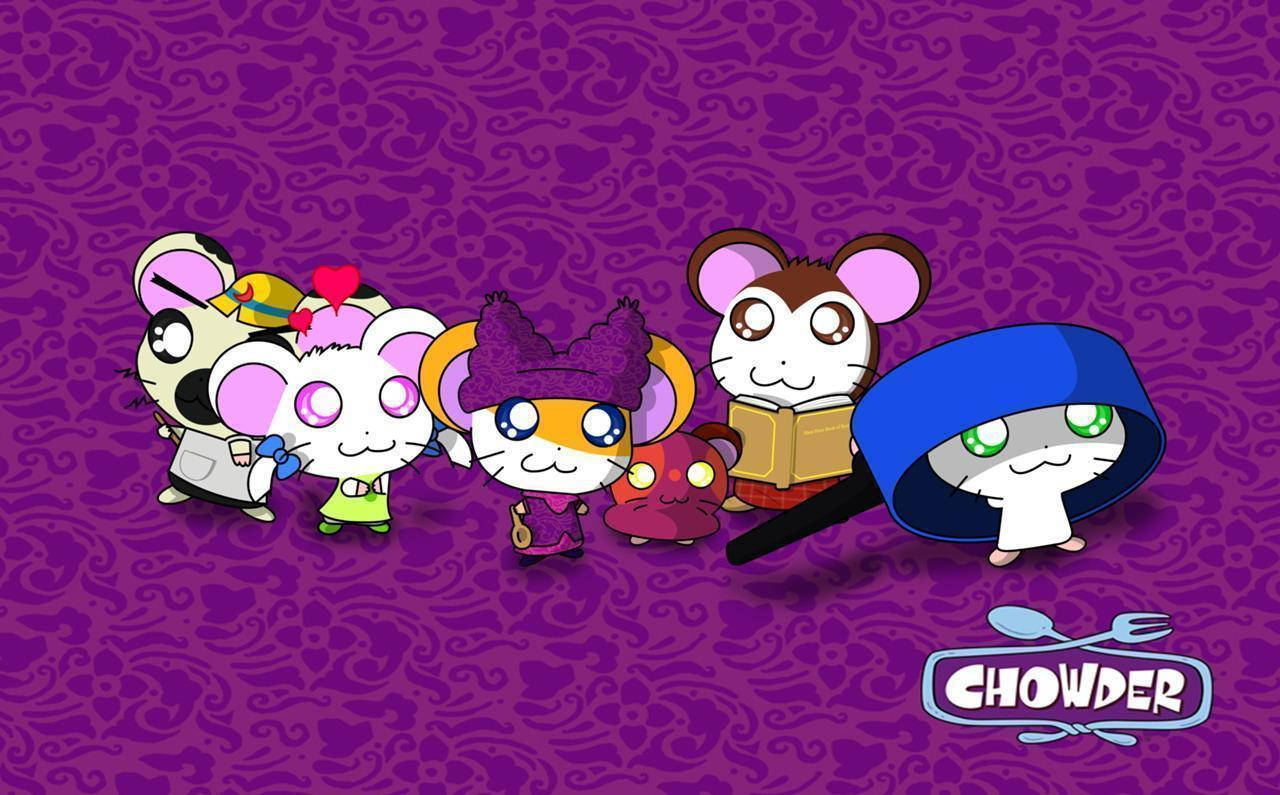 Two Animated World Collide: Hamtaro And Chowder Cartoon Crossover Background