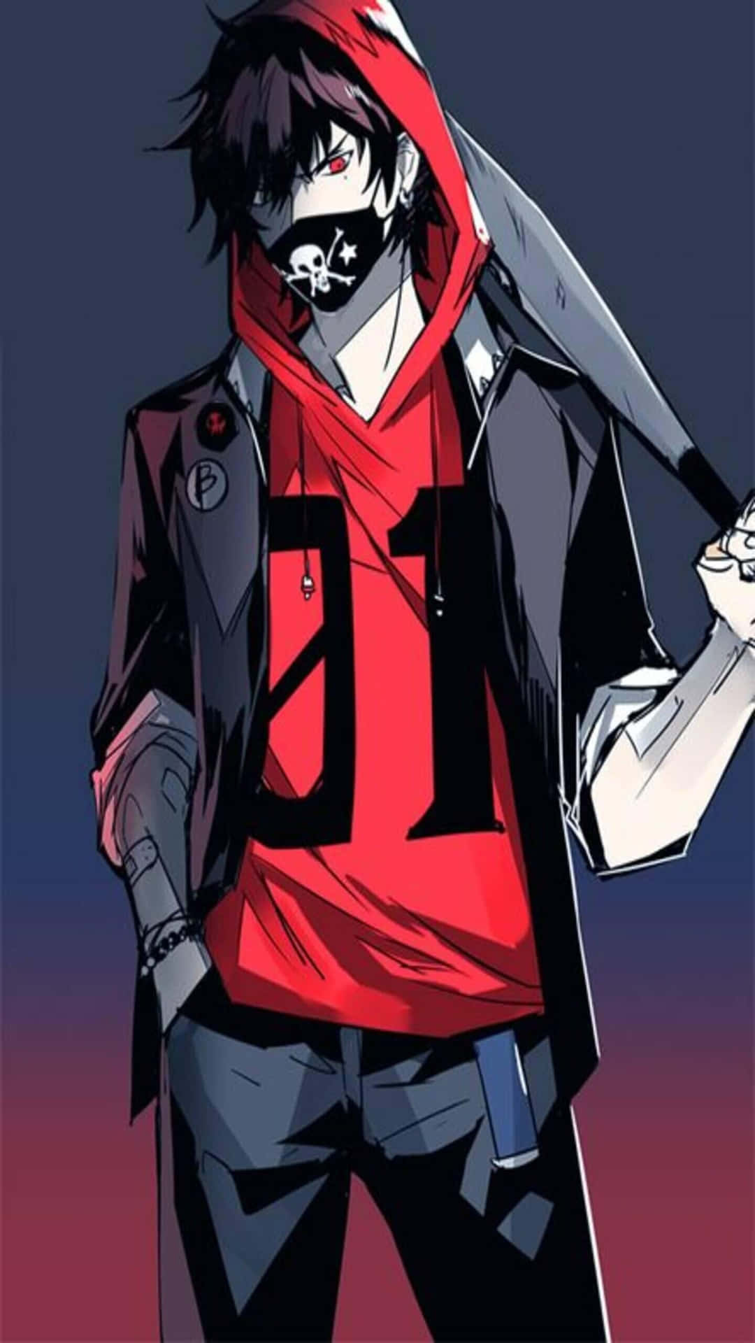 Two Anime Boys Share A Laugh Background