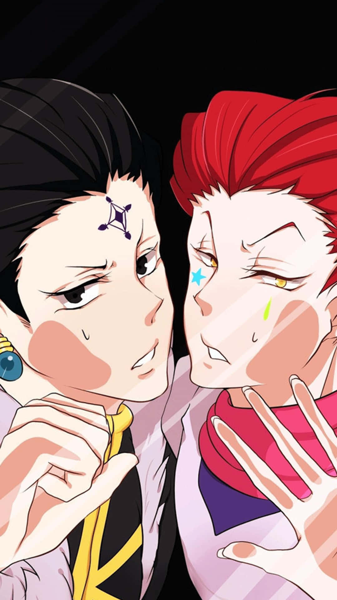 Two Anime Characters Are Holding Hands Background