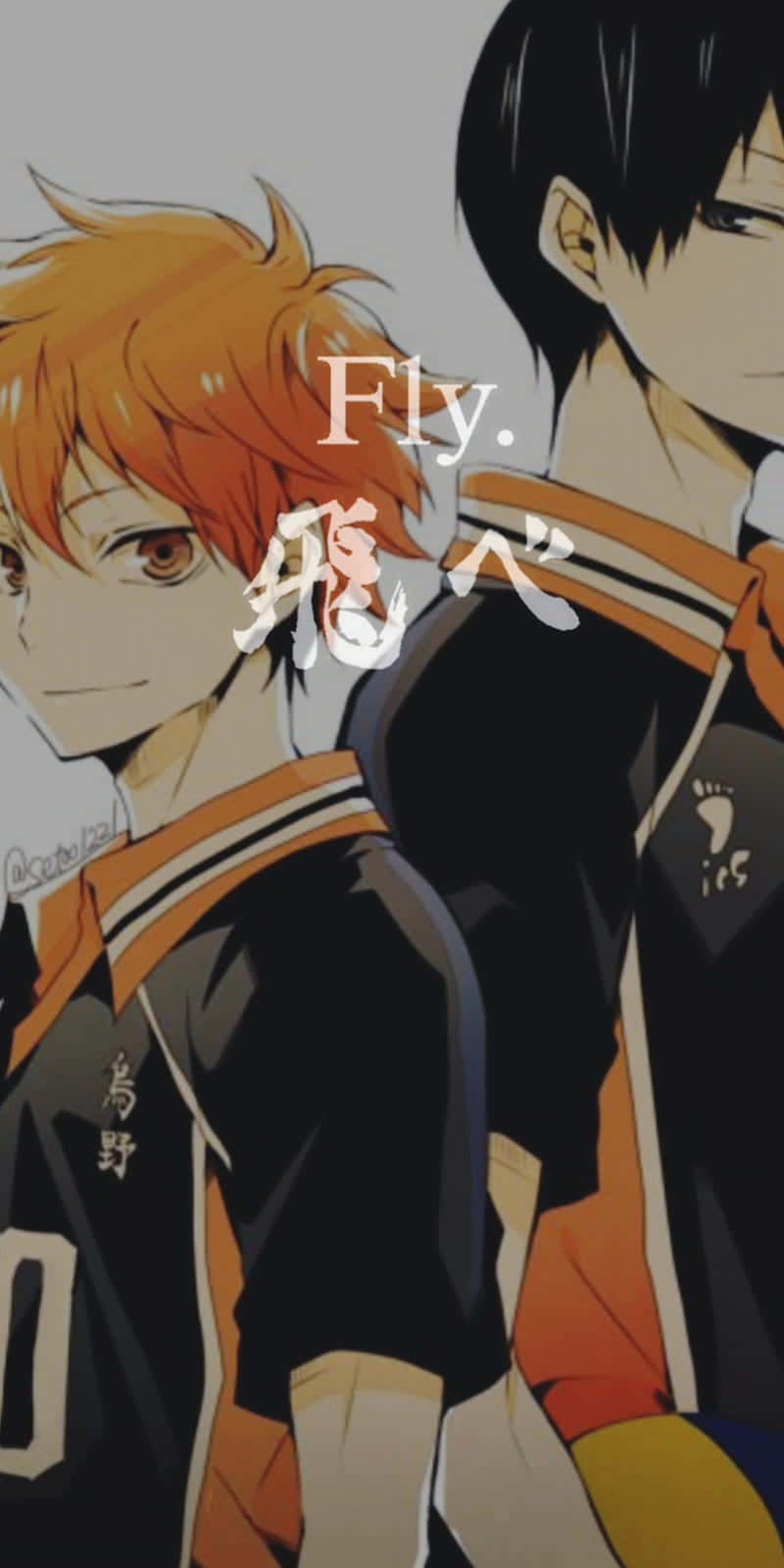 Two Anime Characters Standing Next To Each Other Background