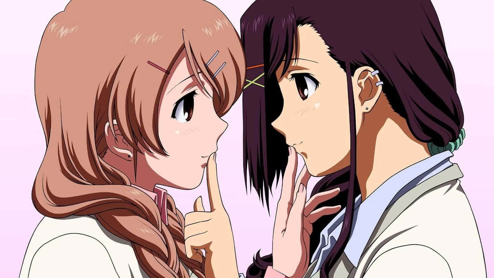 Two Anime Girls Are Looking At Each Other