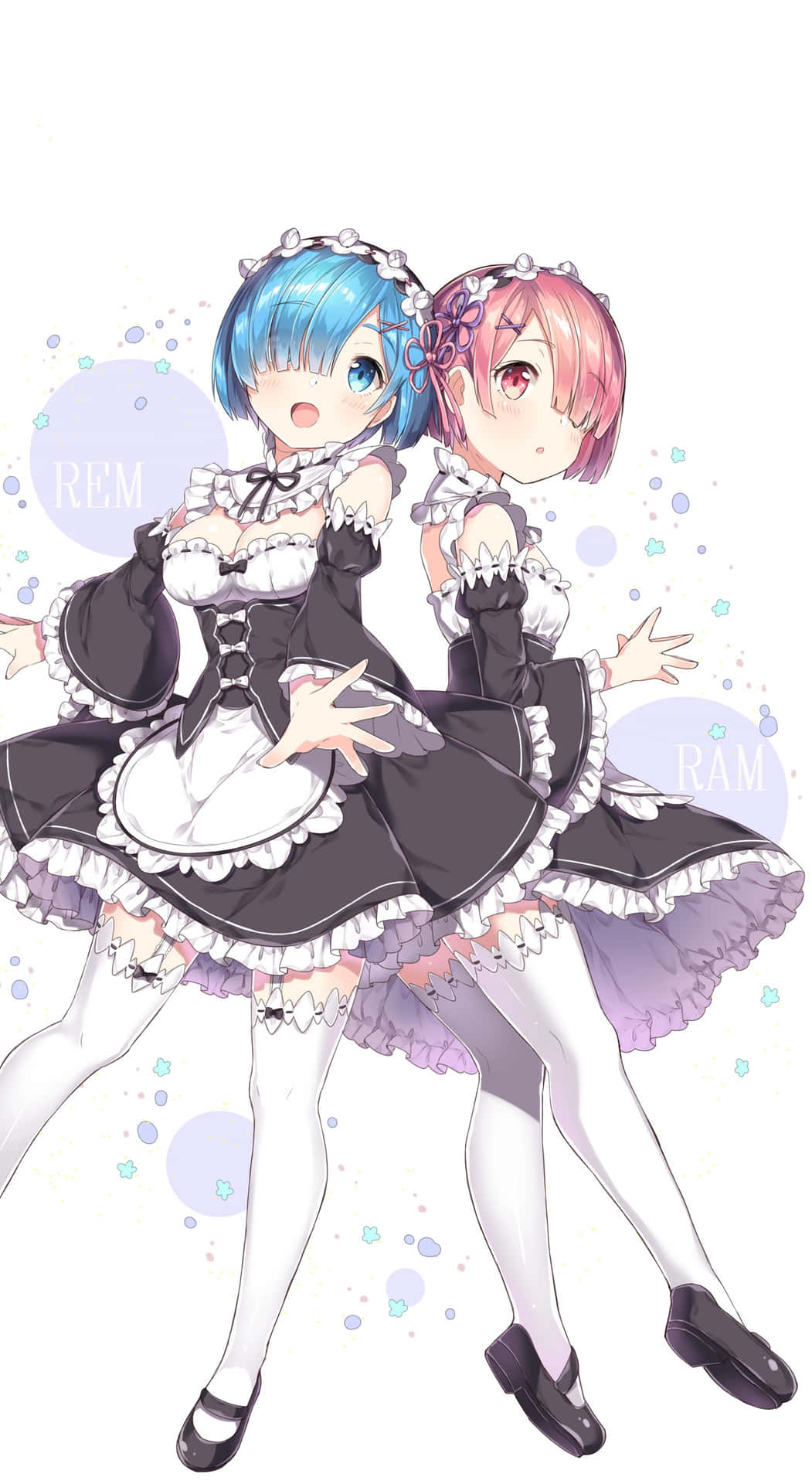 Two Anime Girls In Maid Costumes