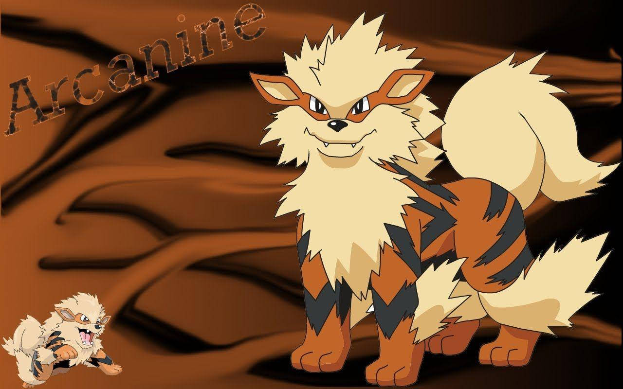 Two Arcanine Abstract Brown Background