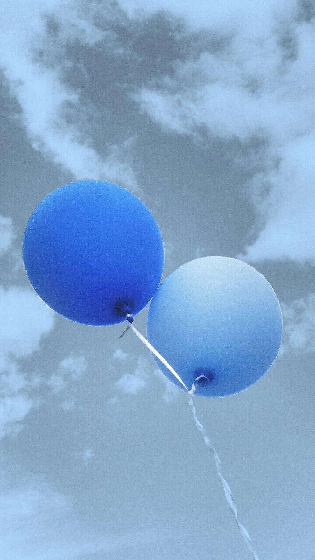 Two Balloons Light Blue Aesthetic Iphone Background