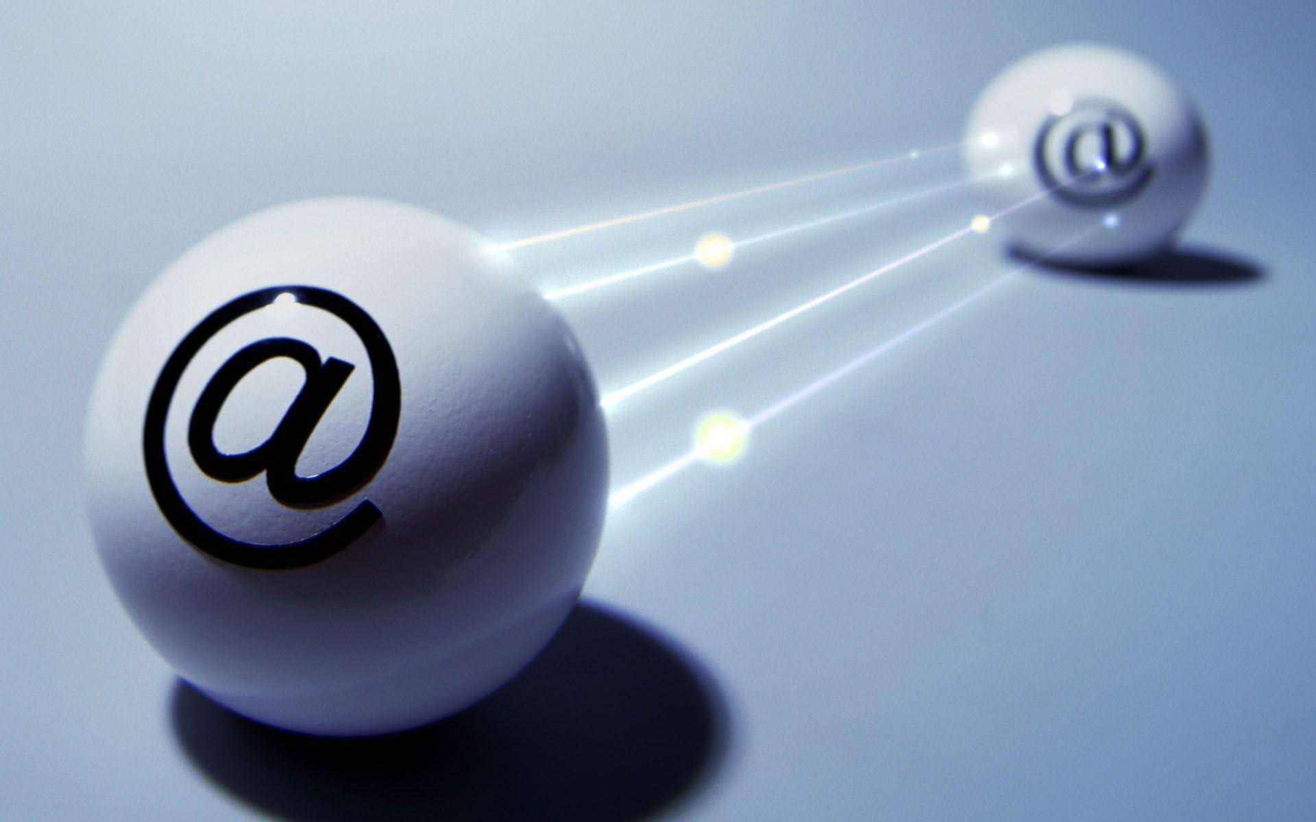 Two Balls With Email Symbols Background