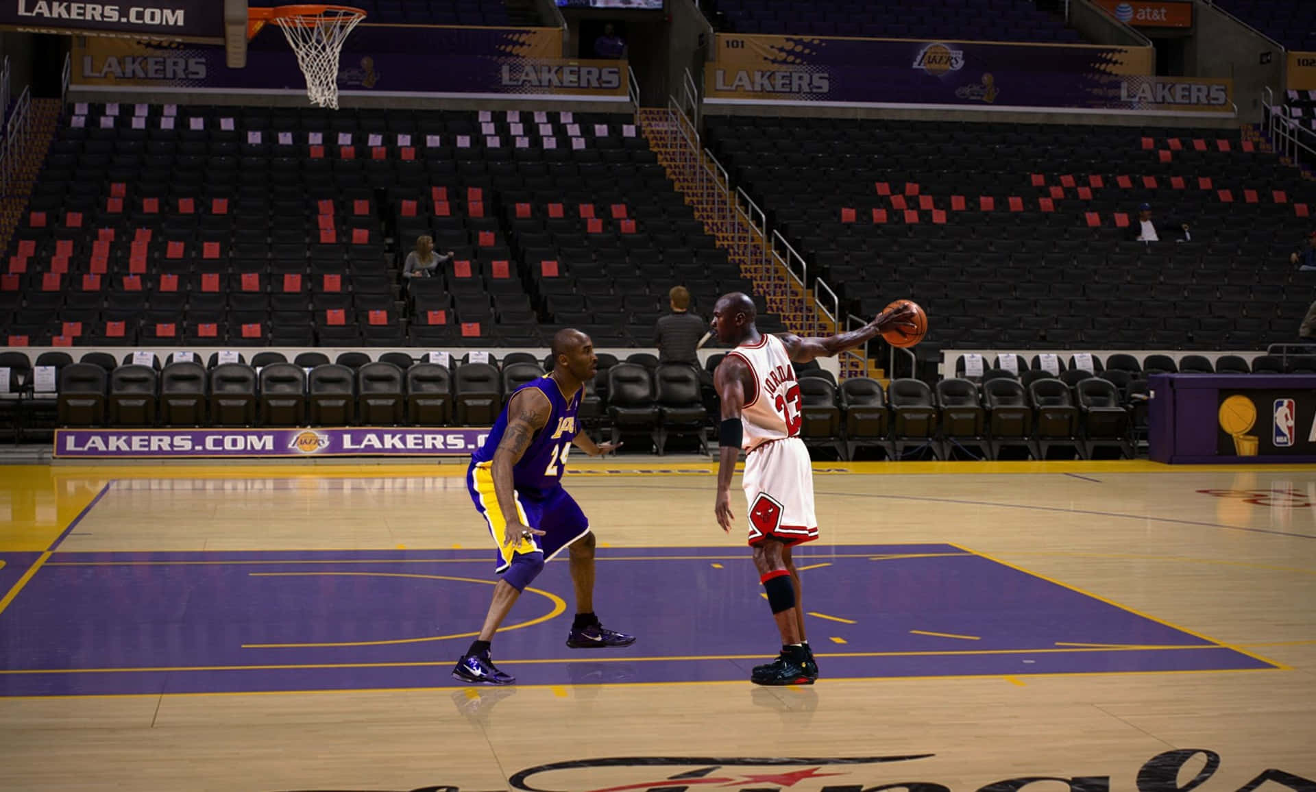 Two Basketball Legends, Kobe Bryant And Michael Jordan Background