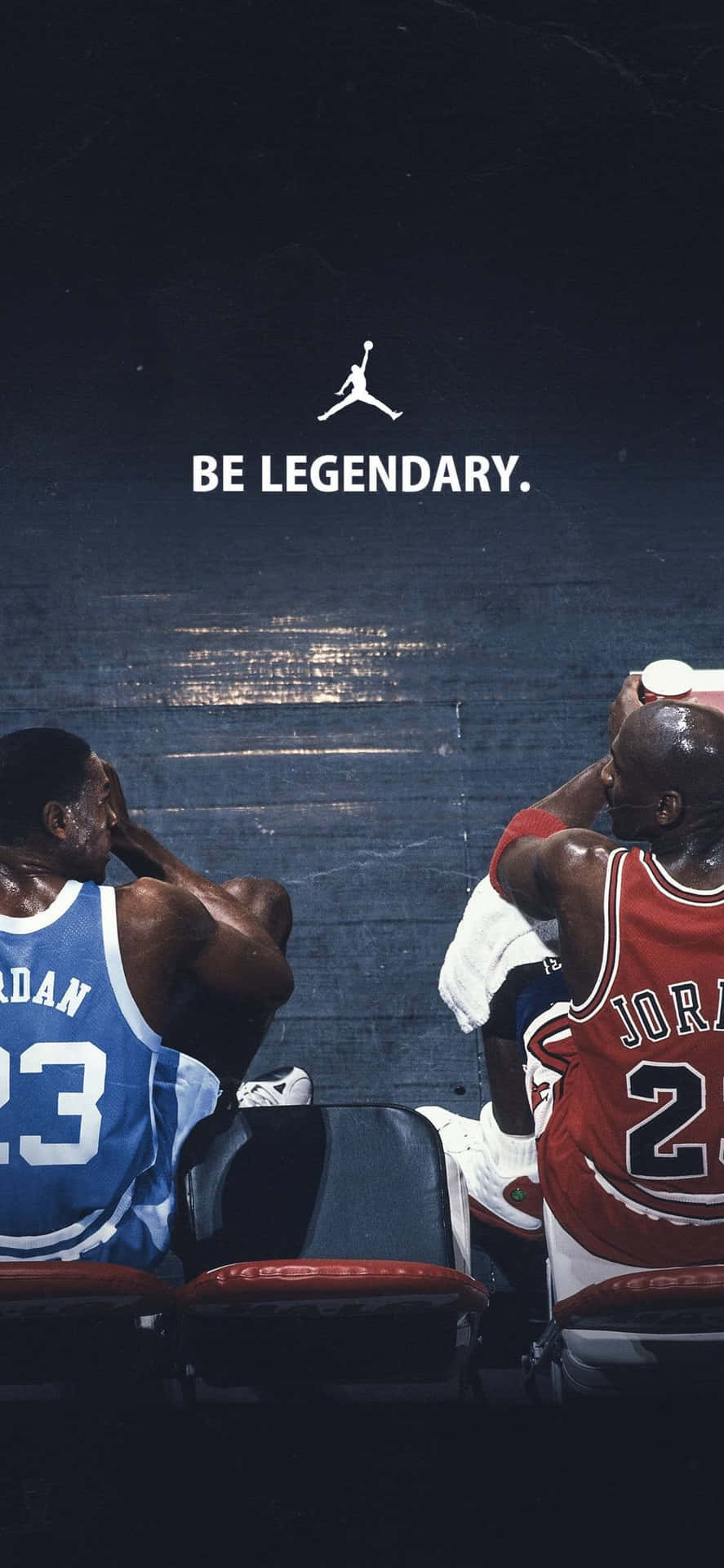 Two Basketball Players Sitting On The Bench Background