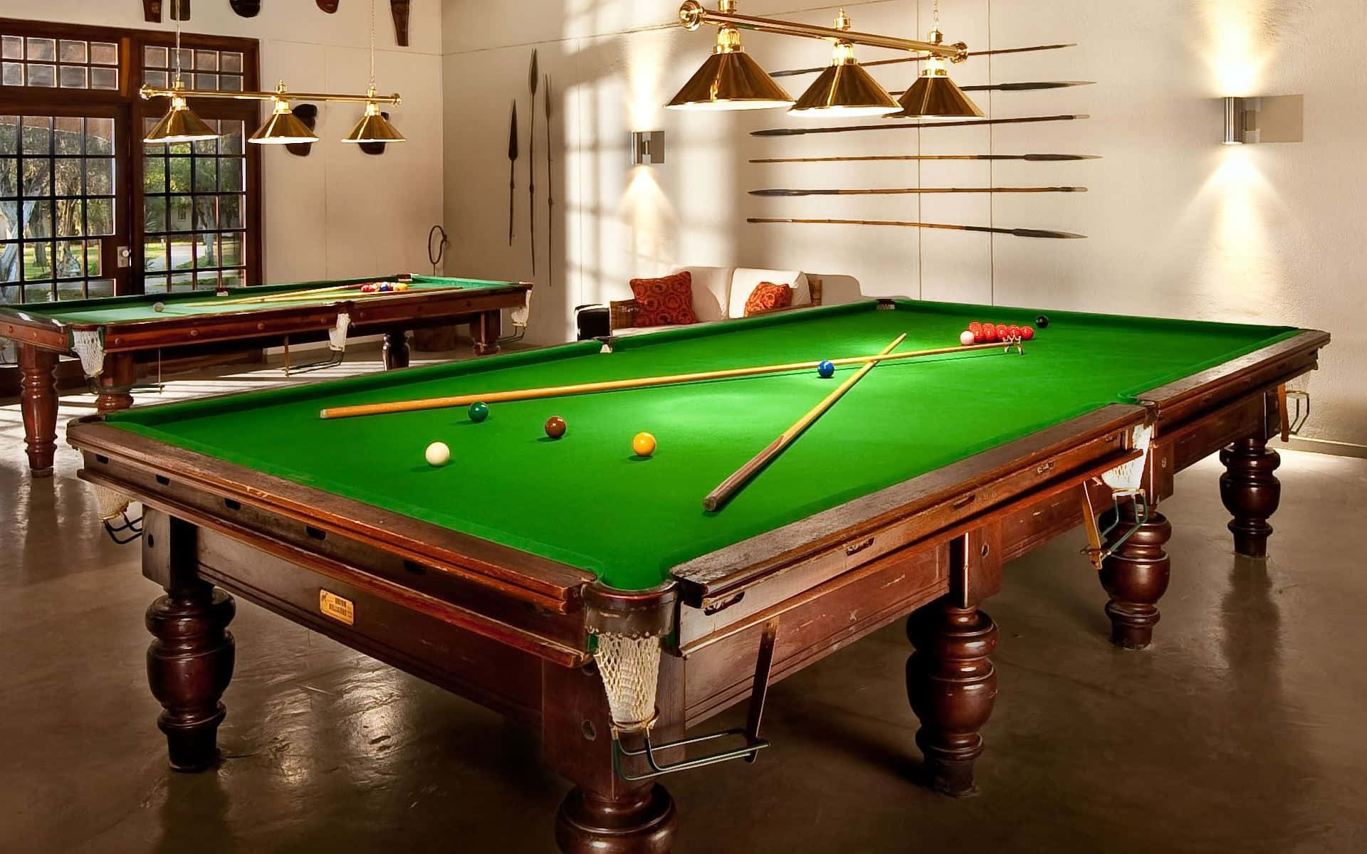 Two Billiard Pool Tables Background