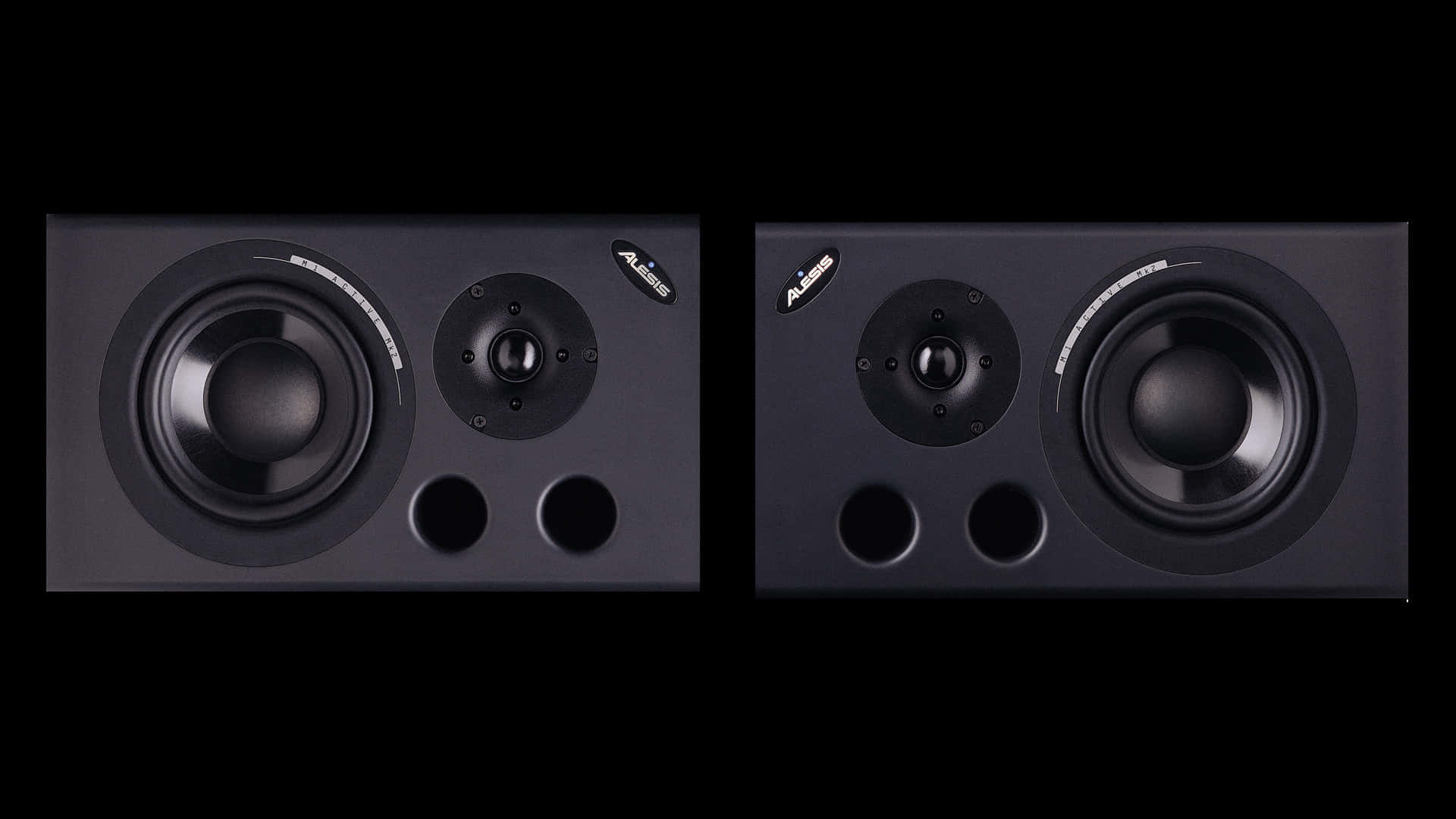 Two Black Alesis M1active Mkii Speakers Background