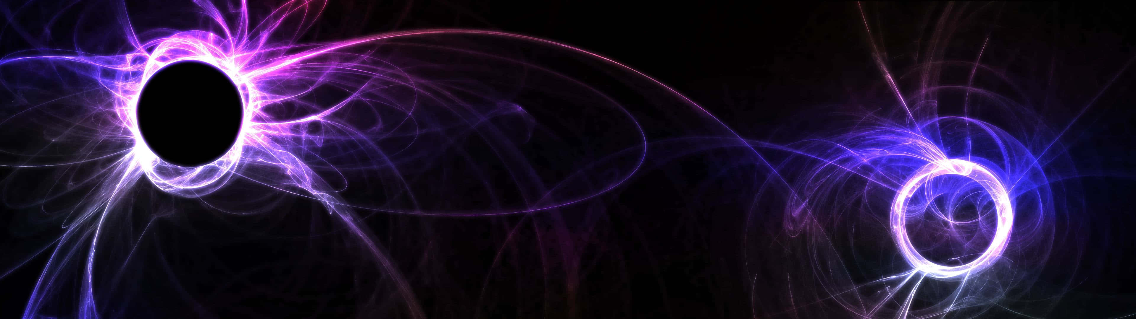 Two Blue And Purple Circles With A Hole In The Middle Background