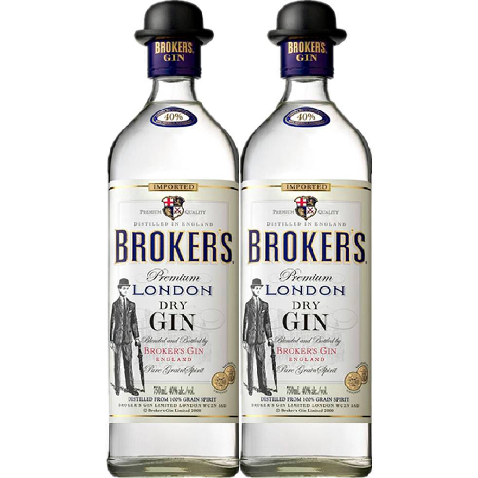 Two Bottles Of London Dry Gin Background