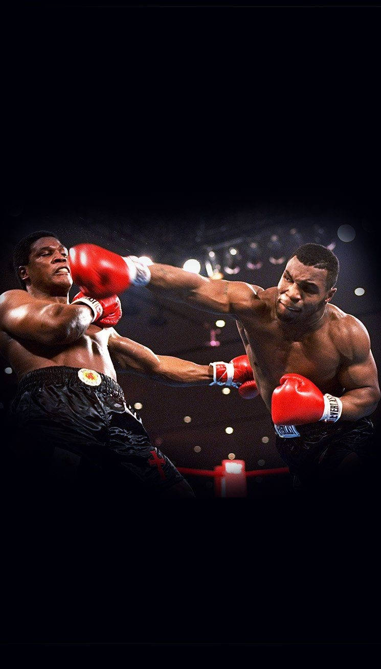 Two Boxers Fighting In The Ring Background