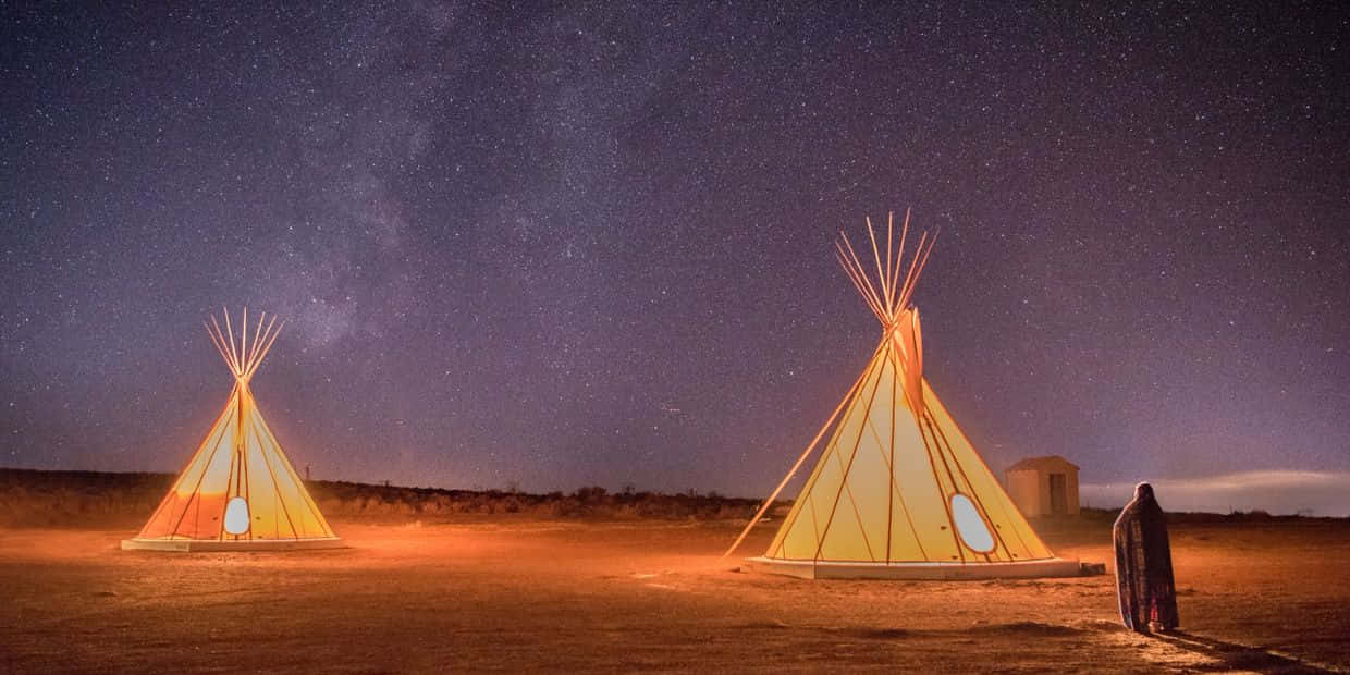 Two Bright Tents Background