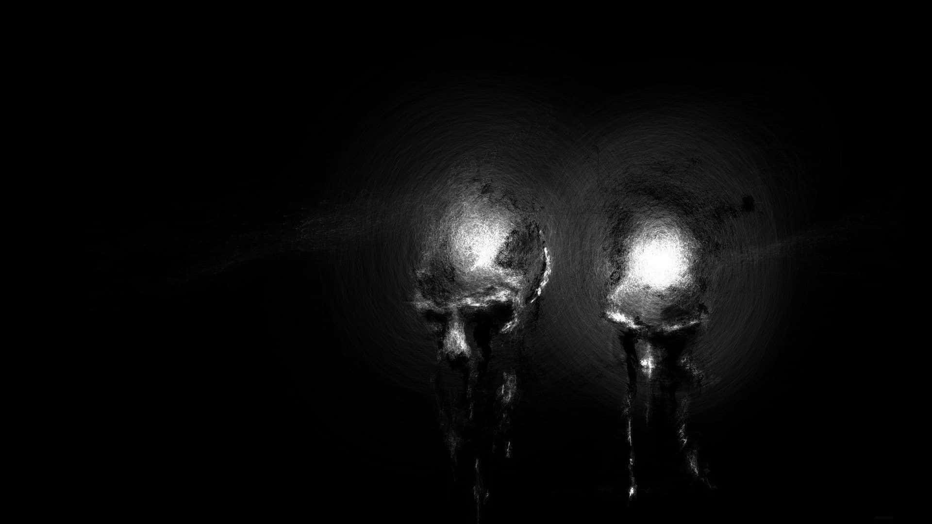 Two Candles In The Dark With A Black Background Background