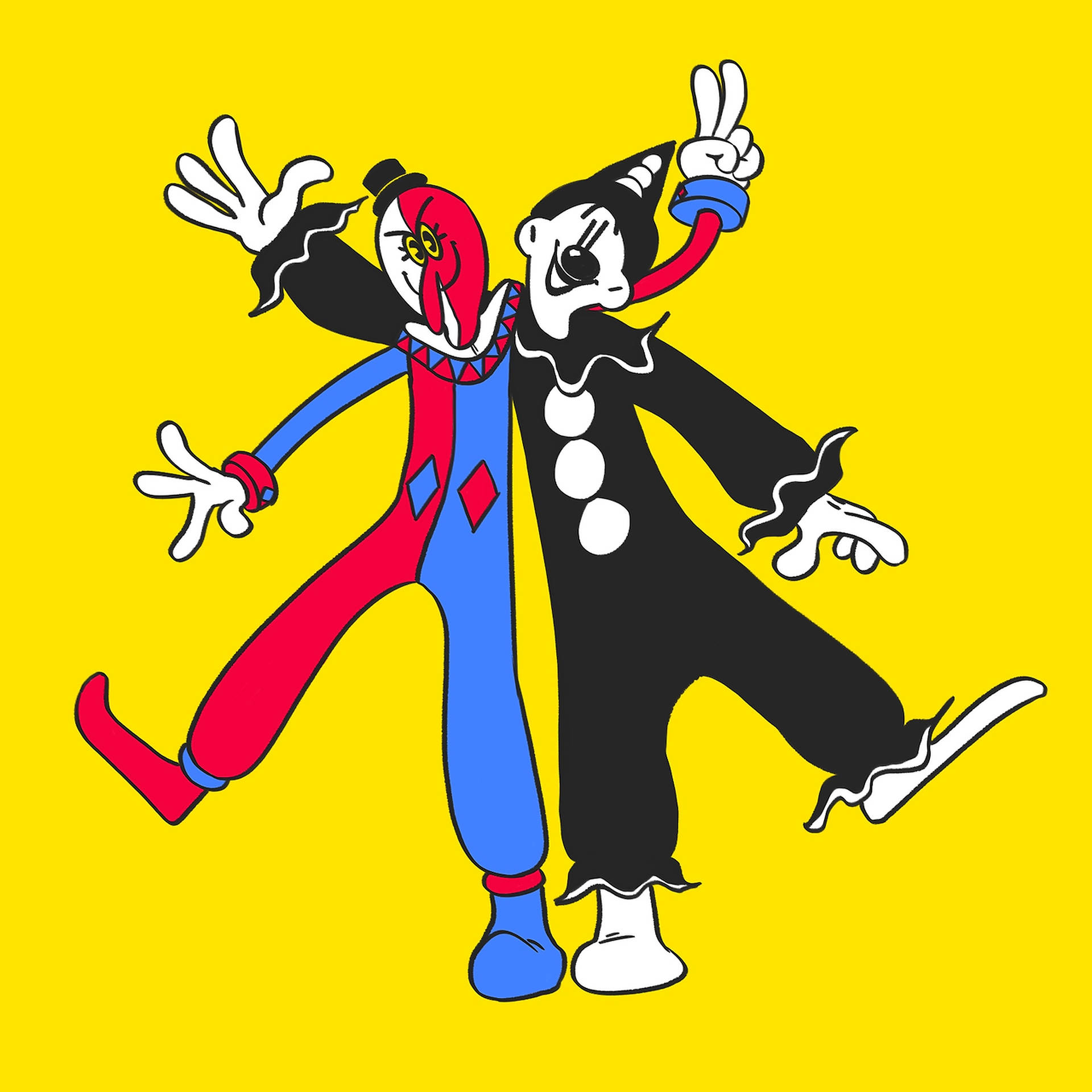 Two Cartoon Clowns