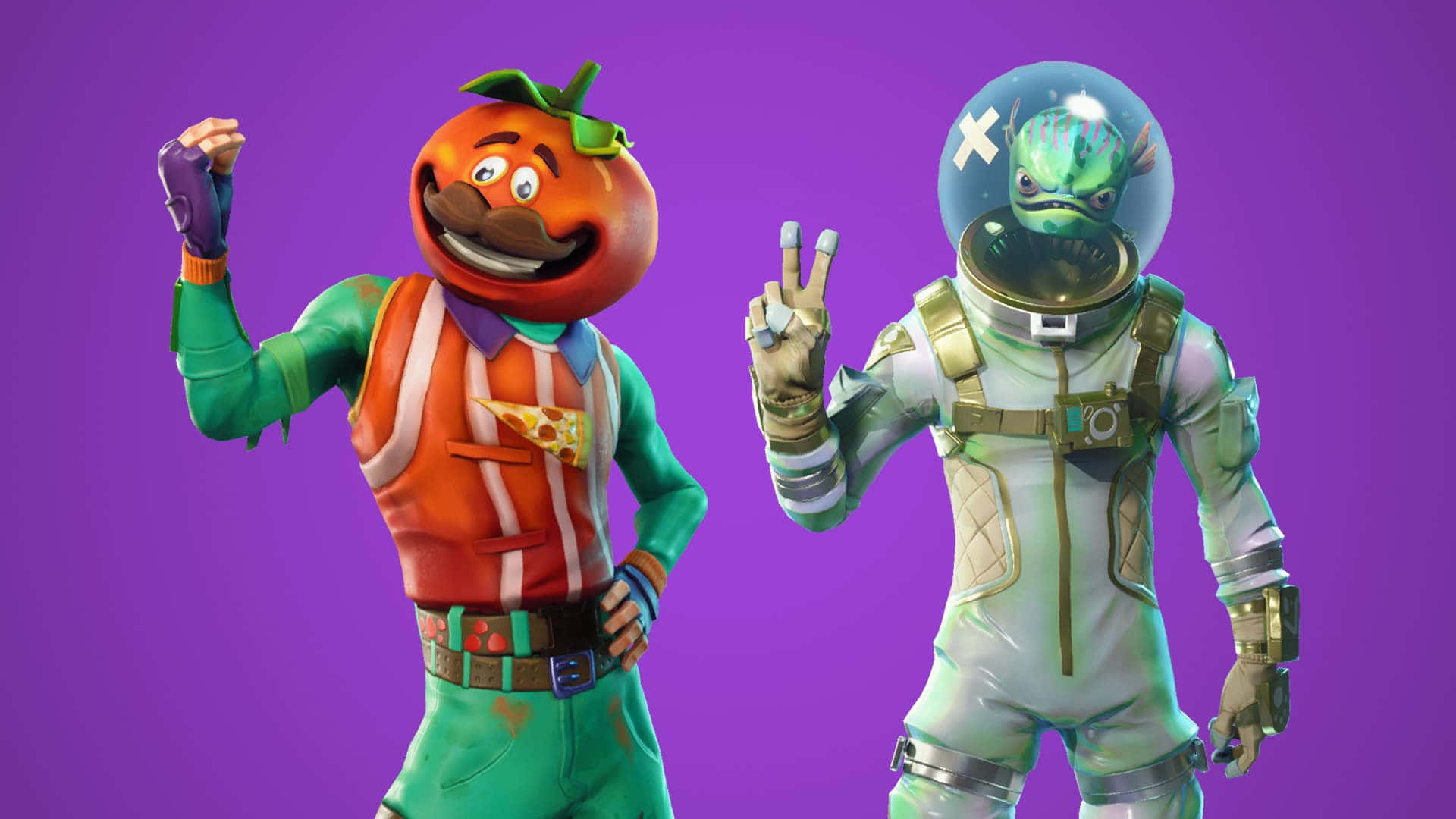 Two Characters In Space Suits With A Pumpkin