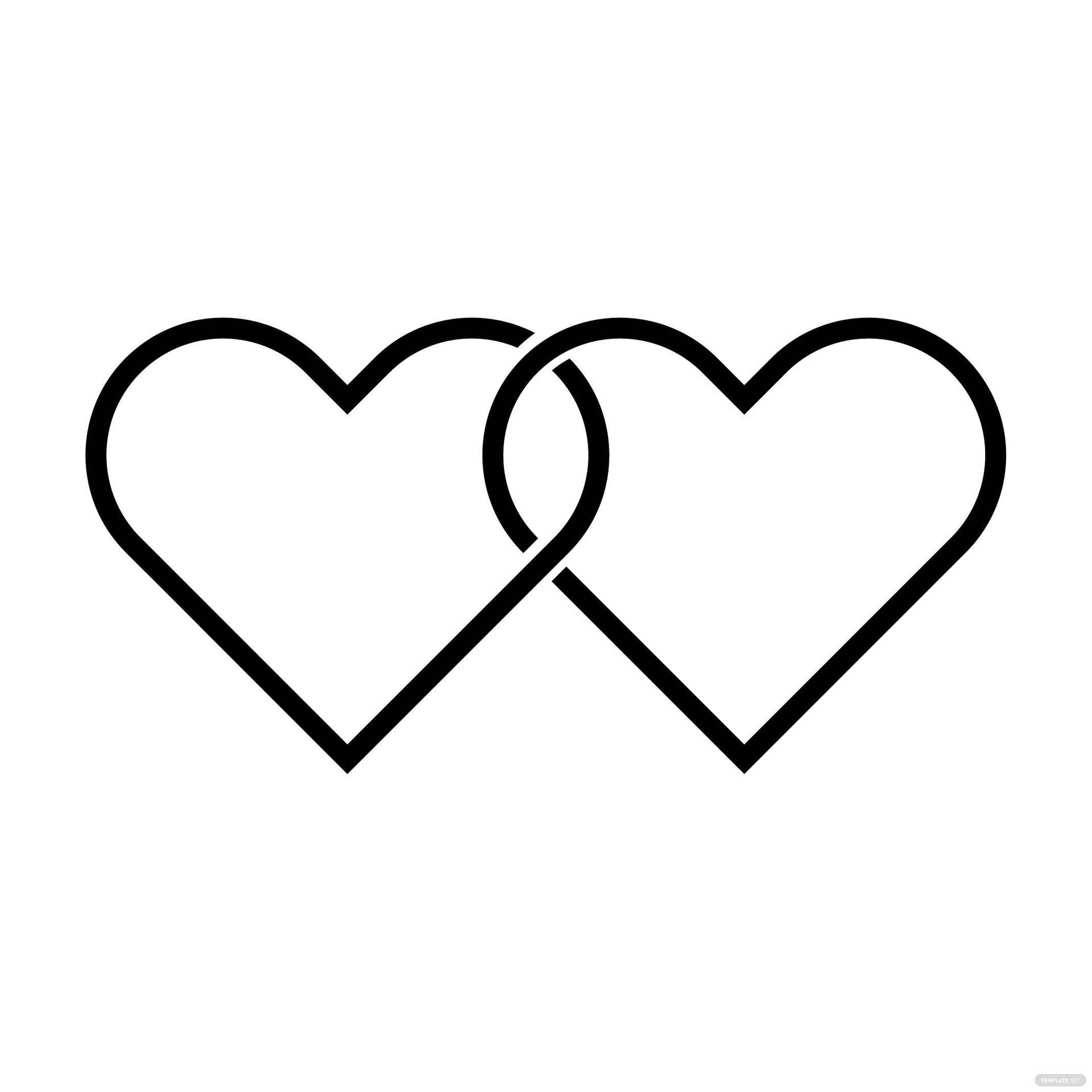 Two Connected White Hearts