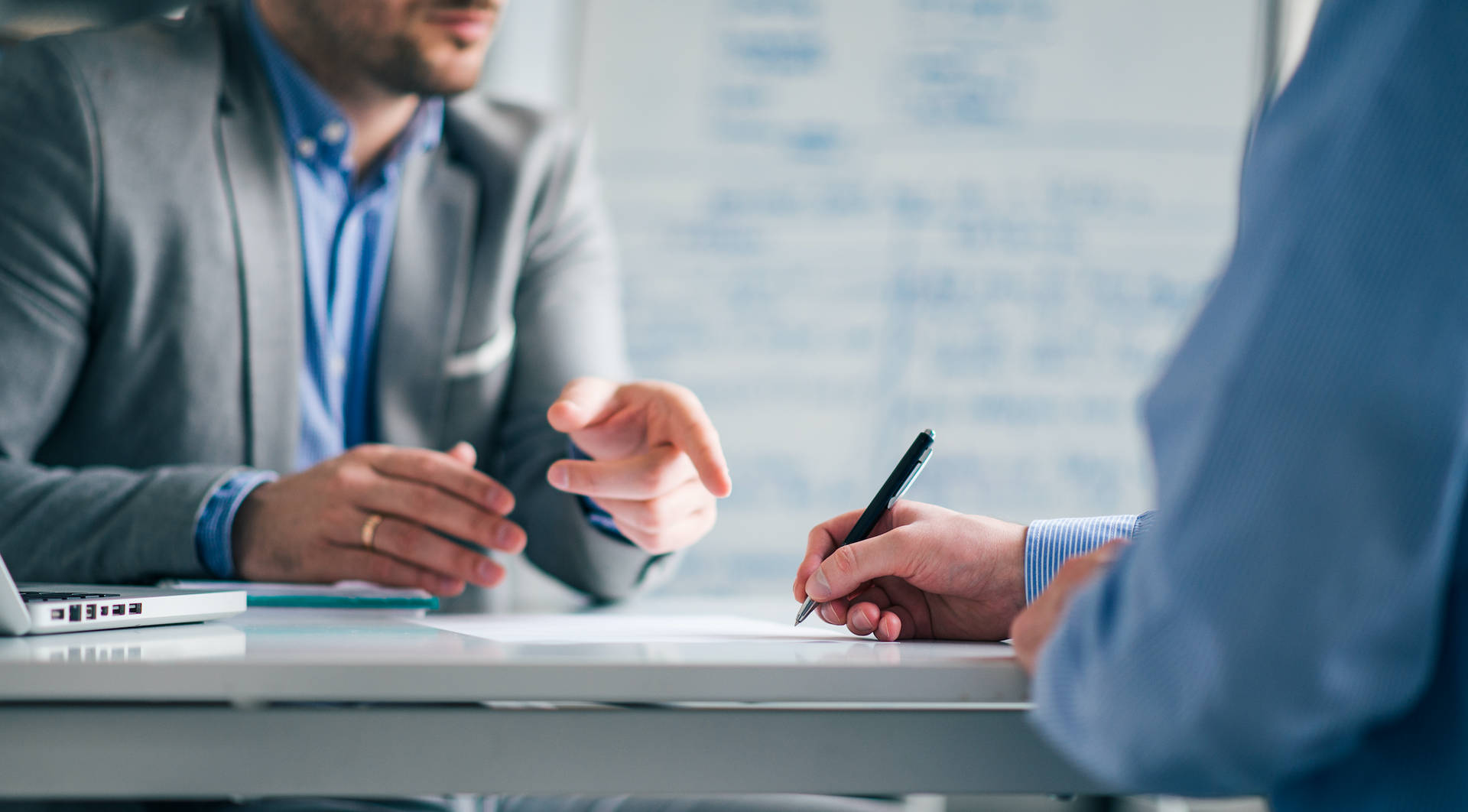 Two Consultants Talking Background