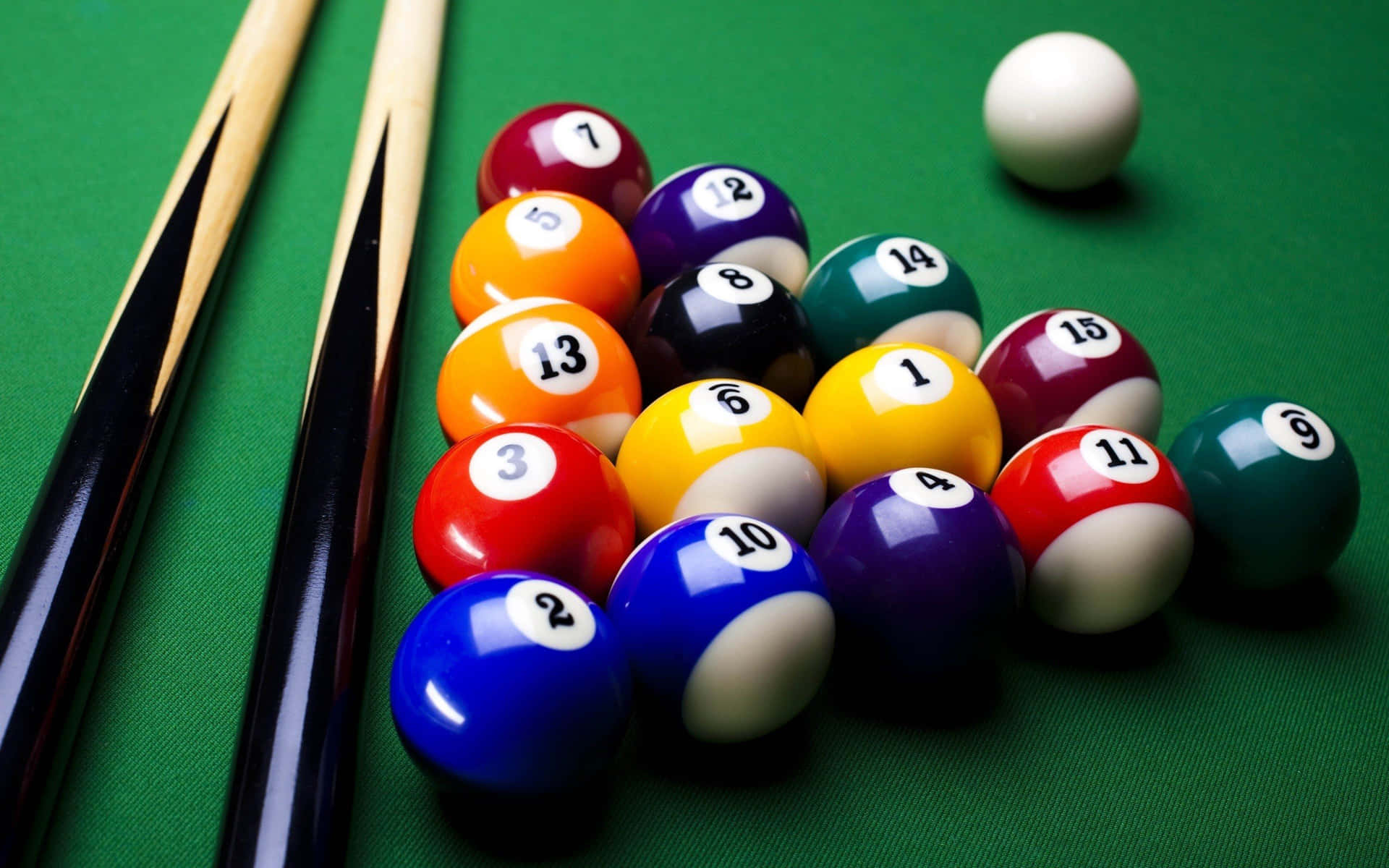 Two Cues Pool Table Background