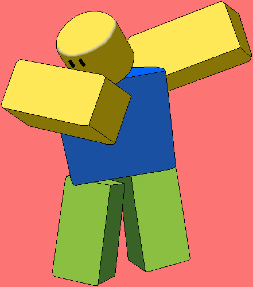 Two Cute Roblox Noobs Enjoying Their Virtual Adventure Background
