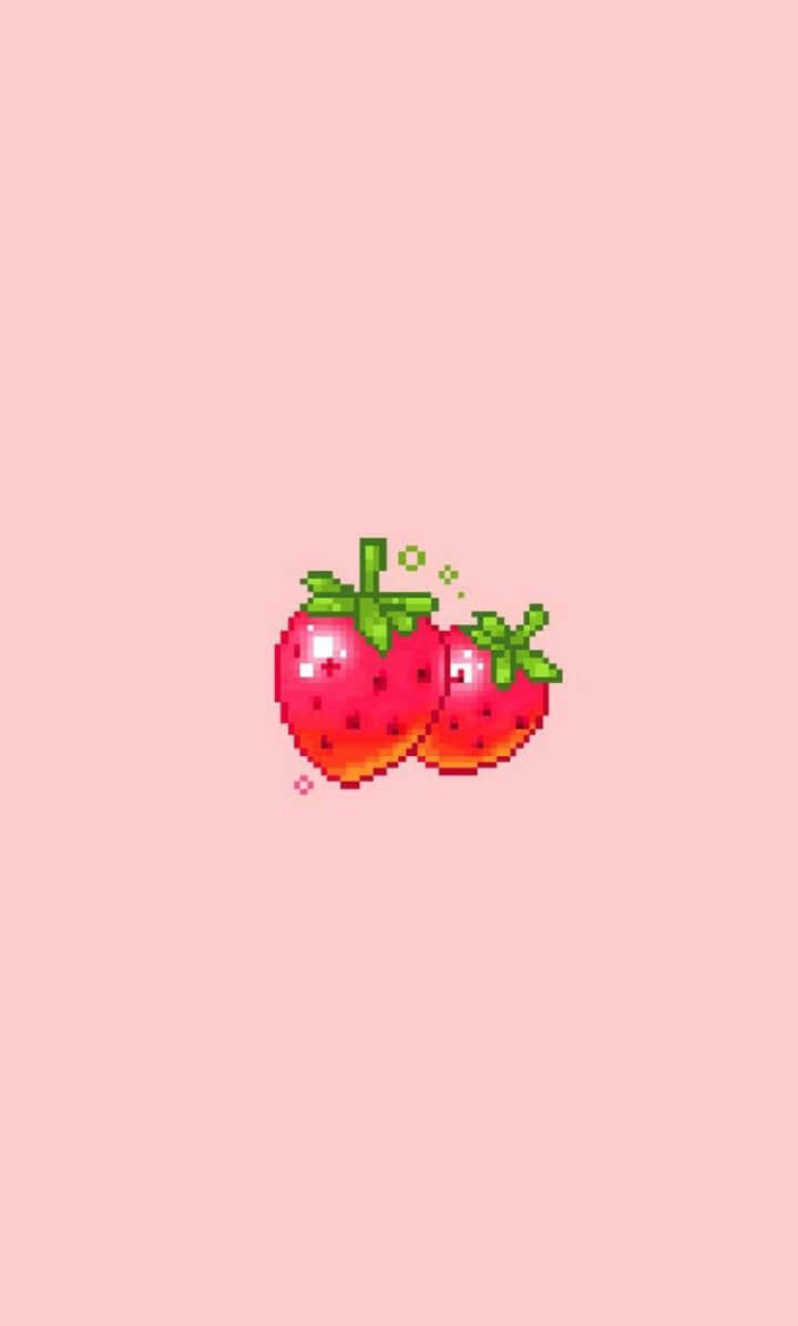 Two Cute Strawberry Fruits Background