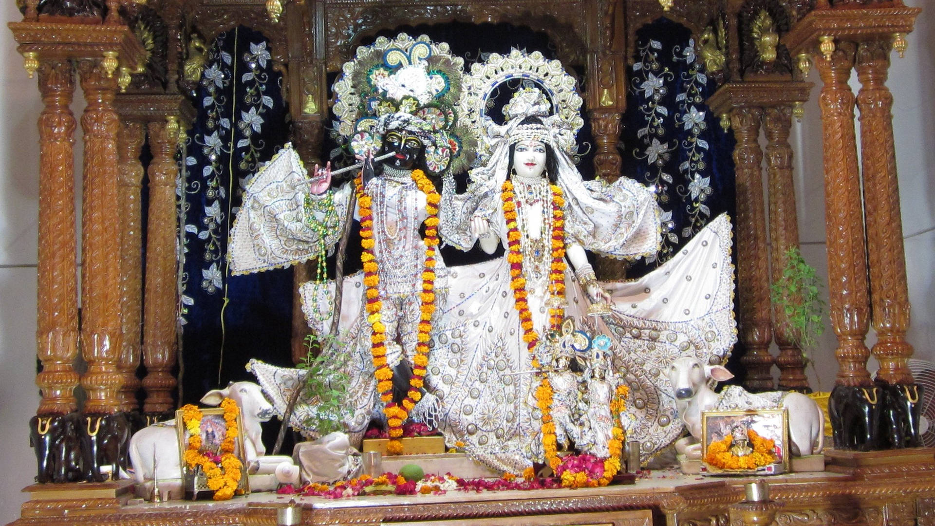 Two Deities In Banke Bihari Altar