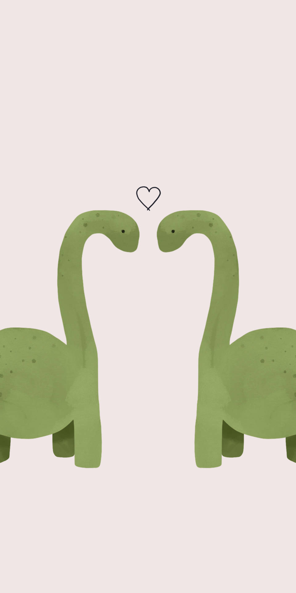 Two Dinosaurs Are Holding Hands And Making A Heart